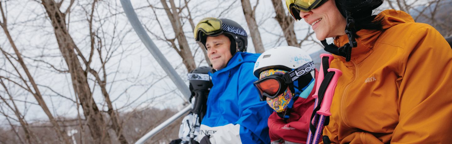 family on chairlift